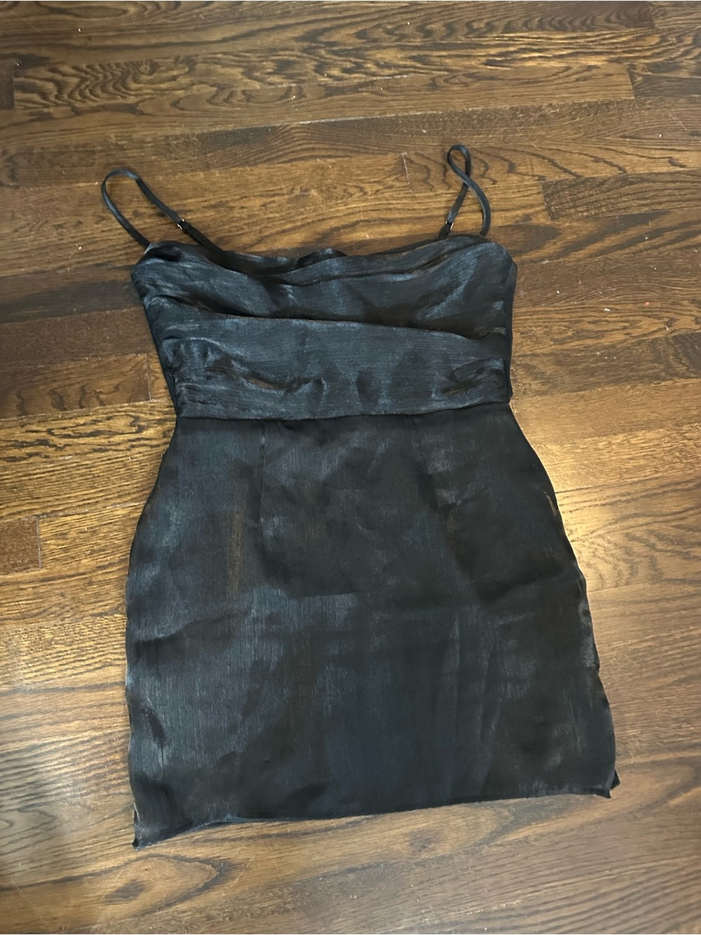 superdown Black Satin Cowl Neck Mini Dress
